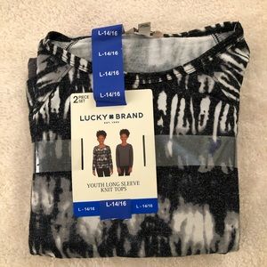 Lucky brand Girls Long Sleeve Knit Tops,2 Piece Set, NWT Size L(14/16)